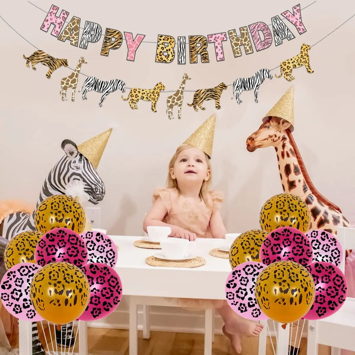 Funmemoir 36 Pieces Leopard Cheetah Spotted Print Balloons Wild Animal