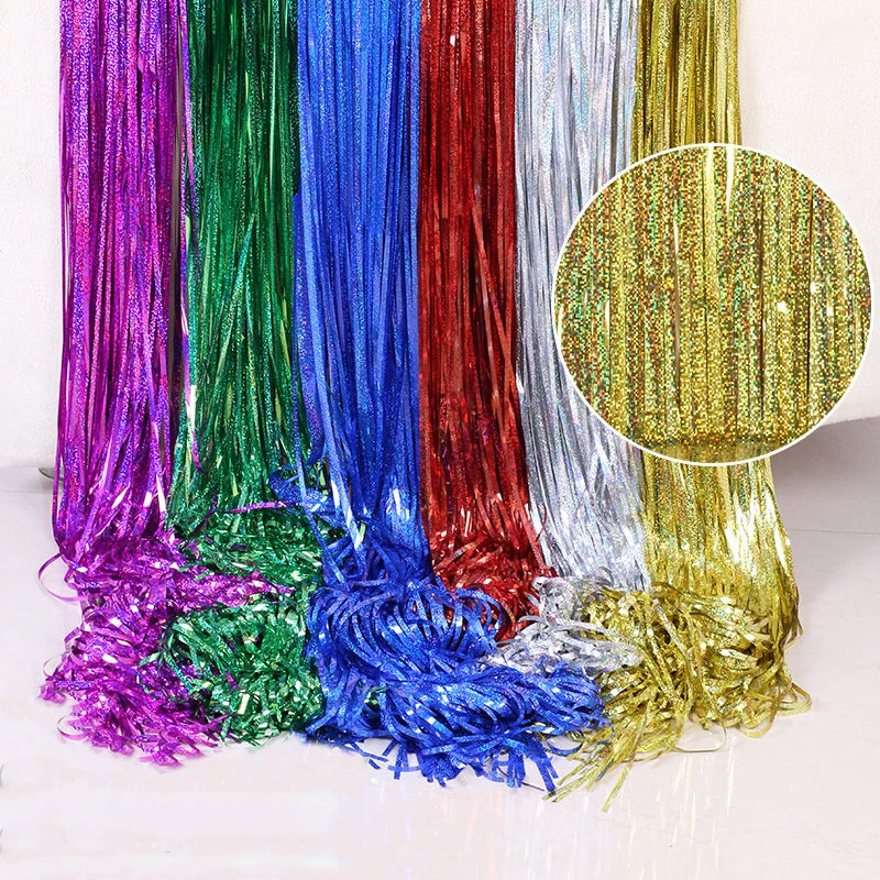 2/3M Party Background Wedding Decoration Foil Fringe Curtain Sequin