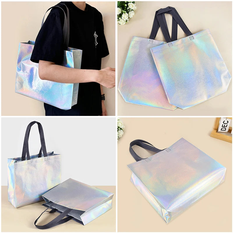1/5/10Pcs Iridescent Gift Bags for Wedding Birthday Party Christmas