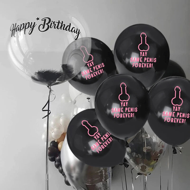 5/10pcs 10inch Same Penis Forever Balloon Bridal Shower Gold Penis