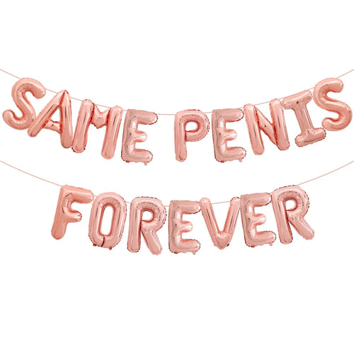 16pcs Same Penis Forever Foil Letter Balloons Bachelorette Hen Party
