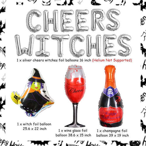 Halloween Bachelorette Party Decorations for Women, Black Cheers,