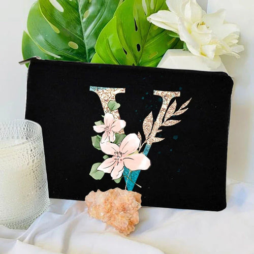 Gradient Initial Makeup Zipper Bags Fashion Travel Toilet Lipstick