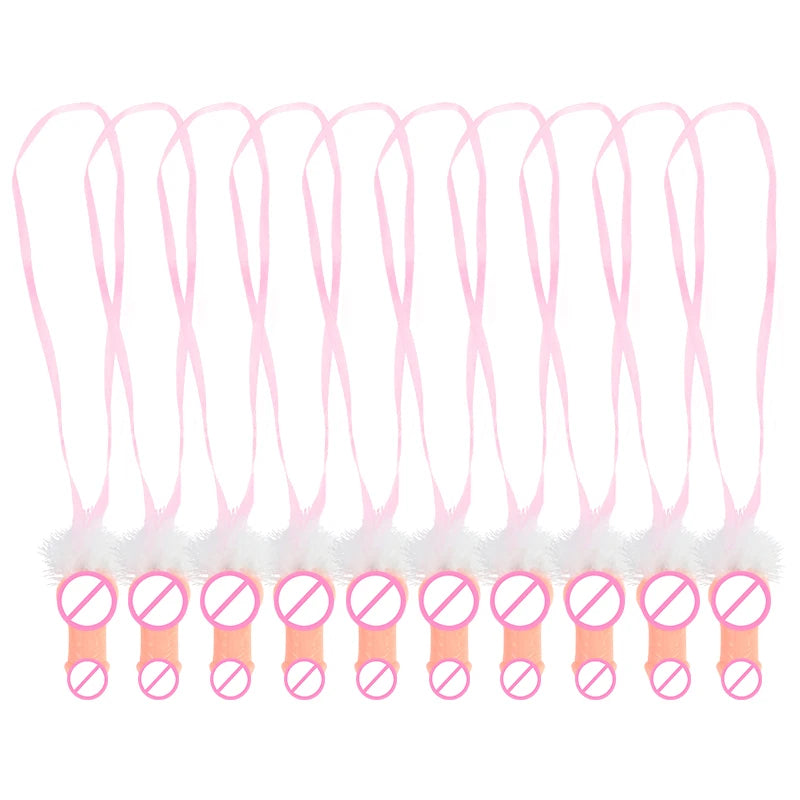 10Pcs Bachelorette Party Decoration Fake Penis Props Game Whistle Hen