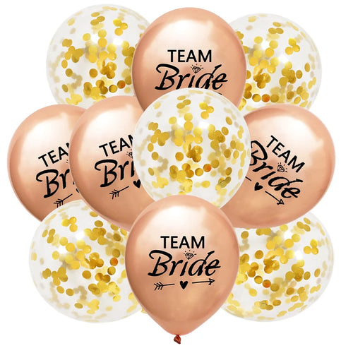 10pcs 12inch Team Bride Latex Balloons for Wedding Bridal Shower Hen