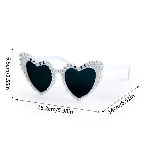 Pearl Bride to be Sunglasses Bachelorette Party Heart Glasses bridal