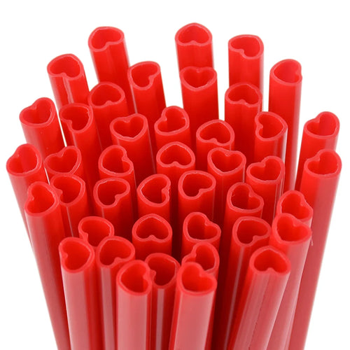 10/20pcs Pink Heart Disposable Drinking Straws Bridal Shower Wedding