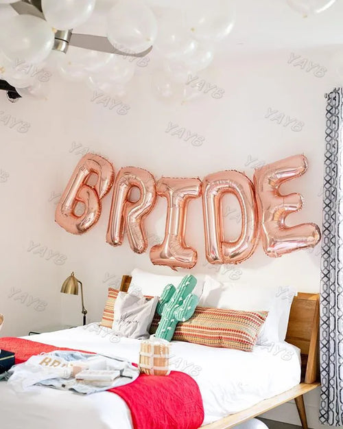 5Pcs Letter Bride Foil Balloons Set Confess Love Air Globos