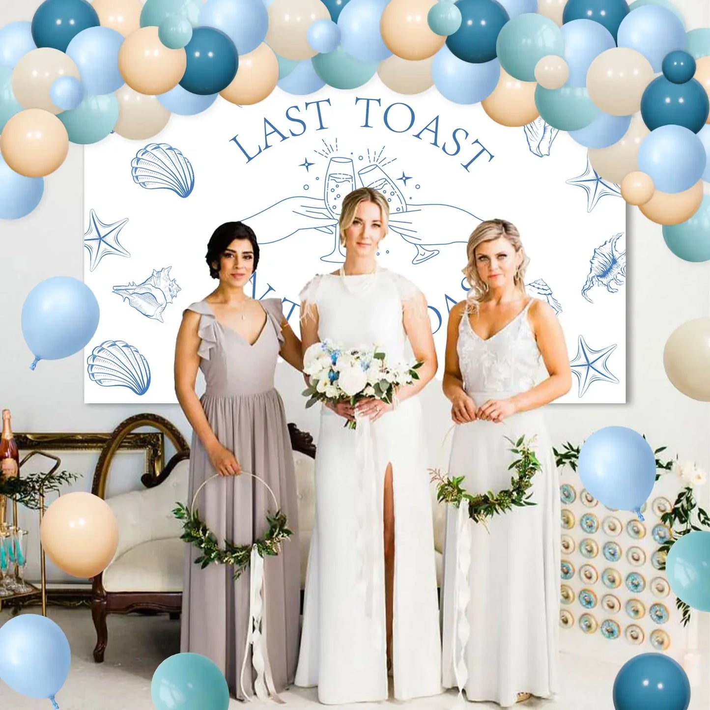 Bachelorette Party Decor, Last Toast on the Coast, Banner with