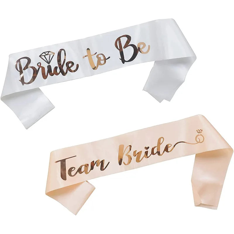 1Set Rose Gold Team Bride To Be Satin Sash for Bachelorette Party