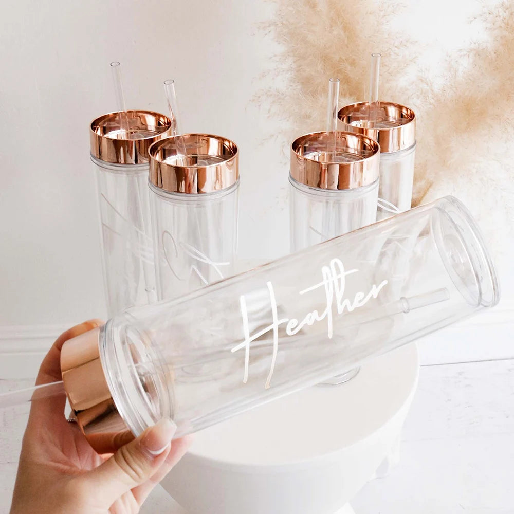 Personalized Bachelorette Party Tumblers With Straw 16oz Acrylic