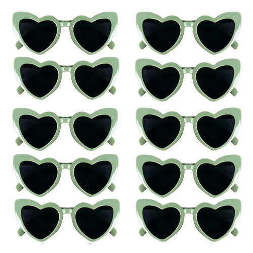 10pcs Bachelorette Party Sunglasses Black White Pink Square Heart