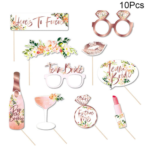 1Set Team Bride to be Photo Booth Props Paper Frame Bachelorette Party