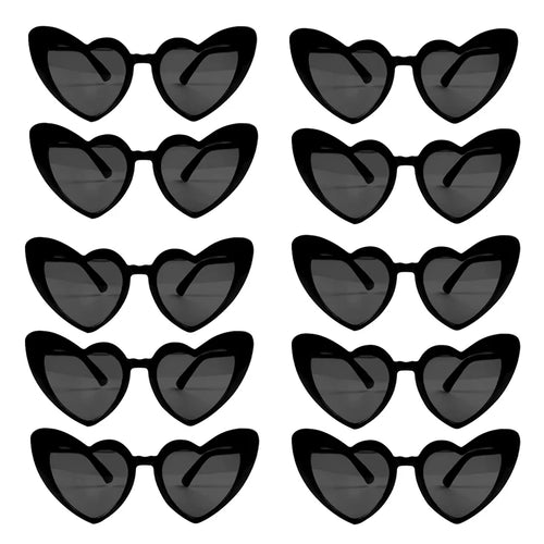10pcs Bachelorette Party Sunglasses Black White Pink Square Heart