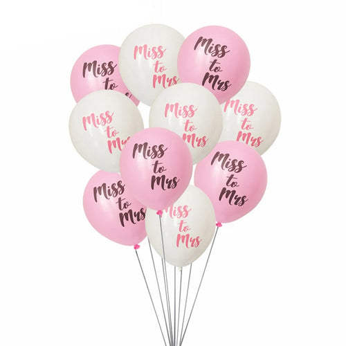 Chicinlife 10Pcs 10inch Miss To Mrs Latex Balloons Bachelorette Hen