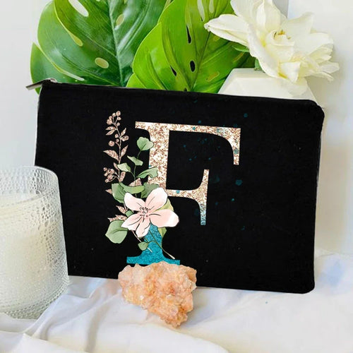 Gradient Initial Makeup Zipper Bags Fashion Travel Toilet Lipstick