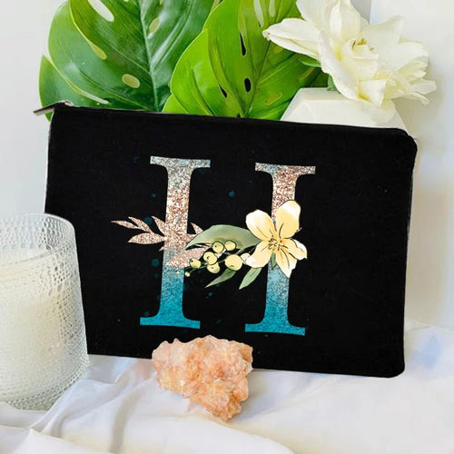 Gradient Initial Makeup Zipper Bags Fashion Travel Toilet Lipstick