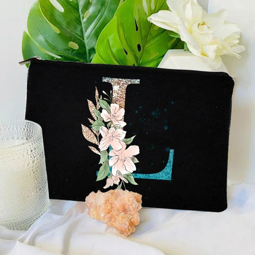 Gradient Initial Makeup Zipper Bags Fashion Travel Toilet Lipstick