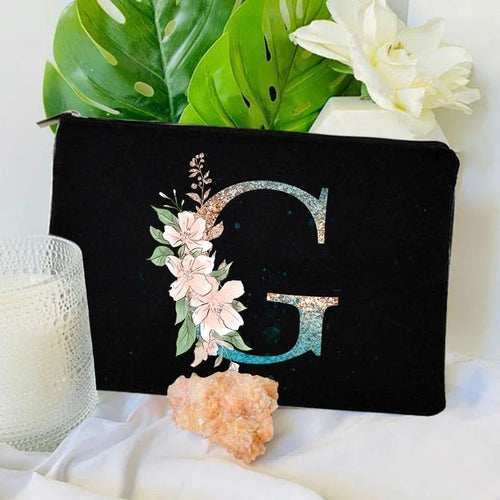 Gradient Initial Makeup Zipper Bags Fashion Travel Toilet Lipstick