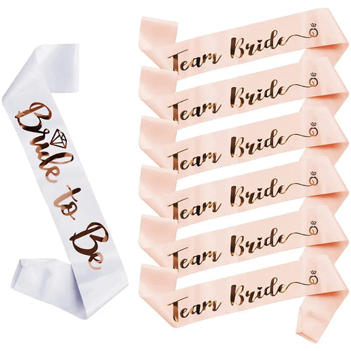 1Set Rose Gold Team Bride To Be Satin Sash for Bachelorette Party