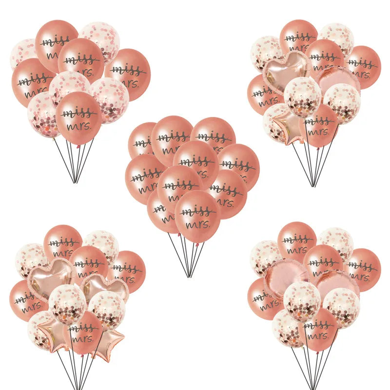 Rosegold Miss To Mrs Latex Confetti Balloons Wedding Decoration