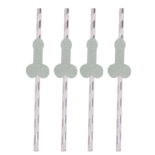 20pcs Bachelorette Party Penis Straws Paper Novelty Nude Dick Drink