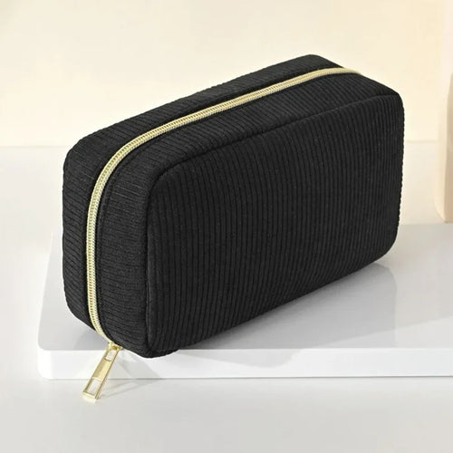 Personalized Embroidered Cosmetic Bag with Name Corduroy Makeup Bag
