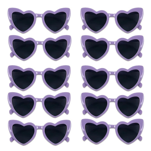 10pcs Bachelorette Party Sunglasses Black White Pink Square Heart