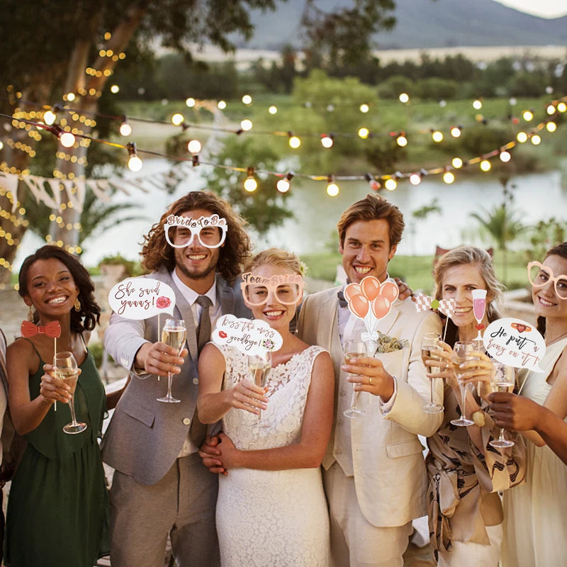 15/23pcs Wedding Photo Props Bride To Be Team Bride Diamond Ring