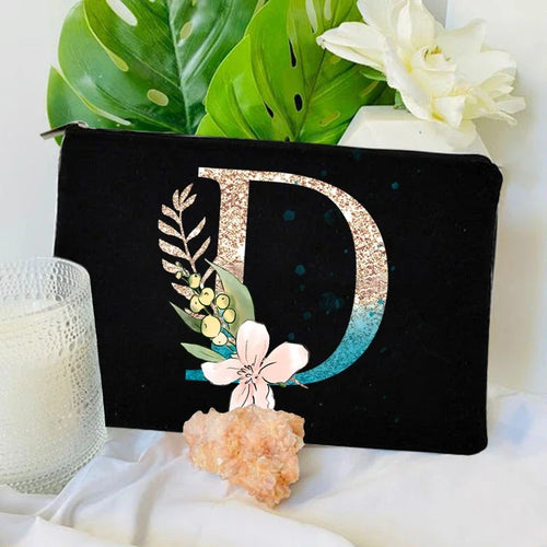Gradient Initial Makeup Zipper Bags Fashion Travel Toilet Lipstick