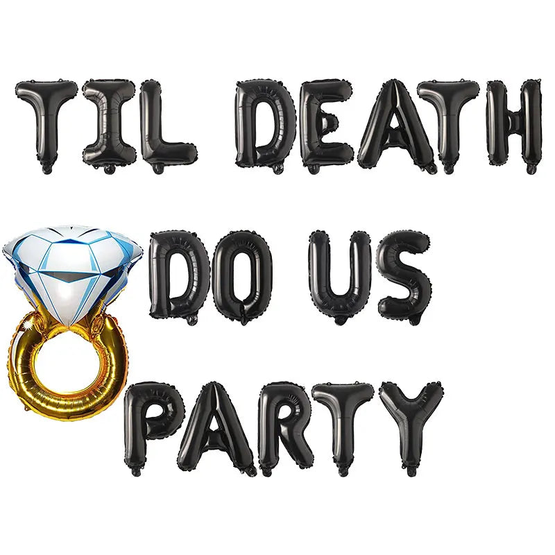 Gothic Bachelorette Party Decoration, Diamond Ring, Foil Balloon,