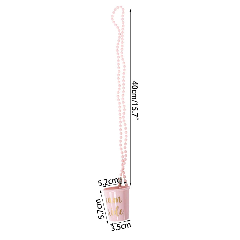 Team Bride Cups Bride To Be Plastic Shot Glasses Necklace Beads