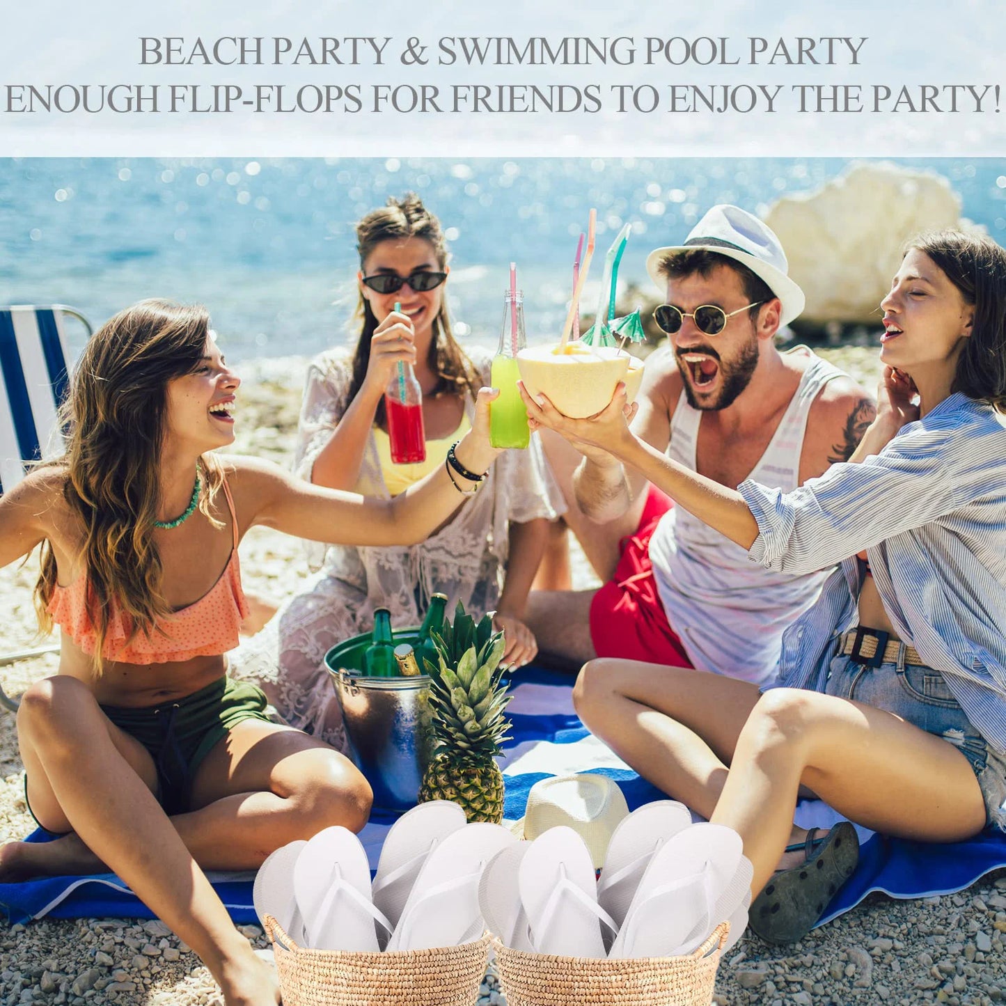 6-24 Pairs Flip Flops Bulk Wedding Favors Gifts for Guests Beach