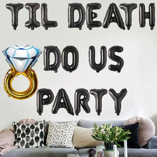 Gothic Bachelorette Party Decoration, Diamond Ring, Foil Balloon,