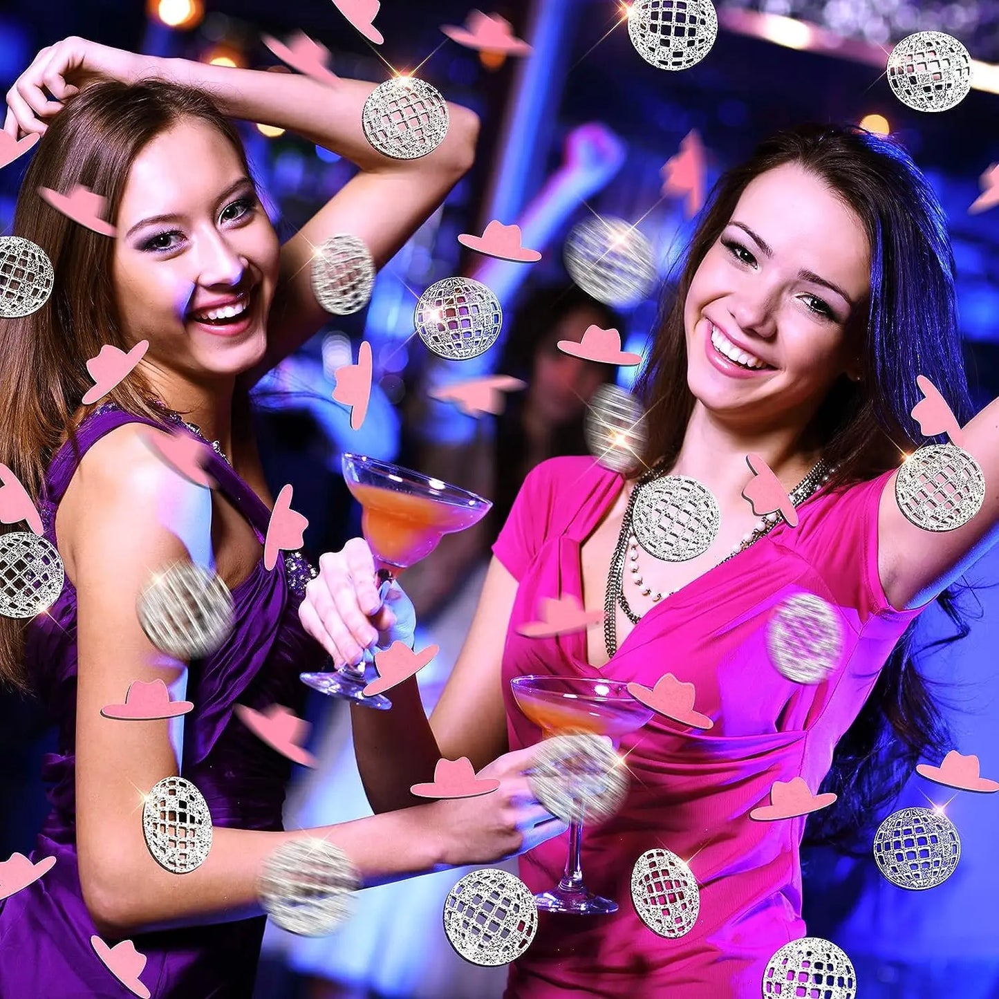100 Pcs Cowgirl Party Confetti 70s 80s Disco Ball Cowgirl Party
