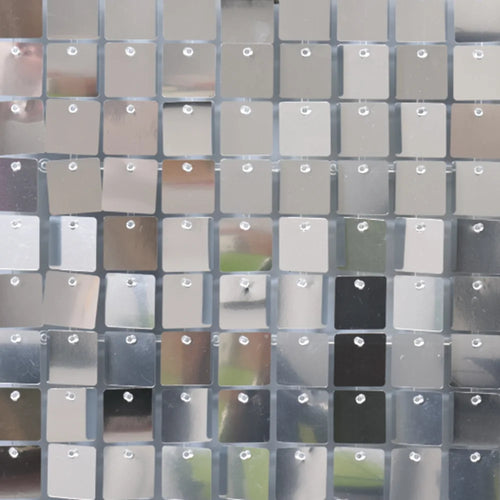 Silver Shimmer Wall Backdrop Panels 18 Panels Square Sequin Backdrop