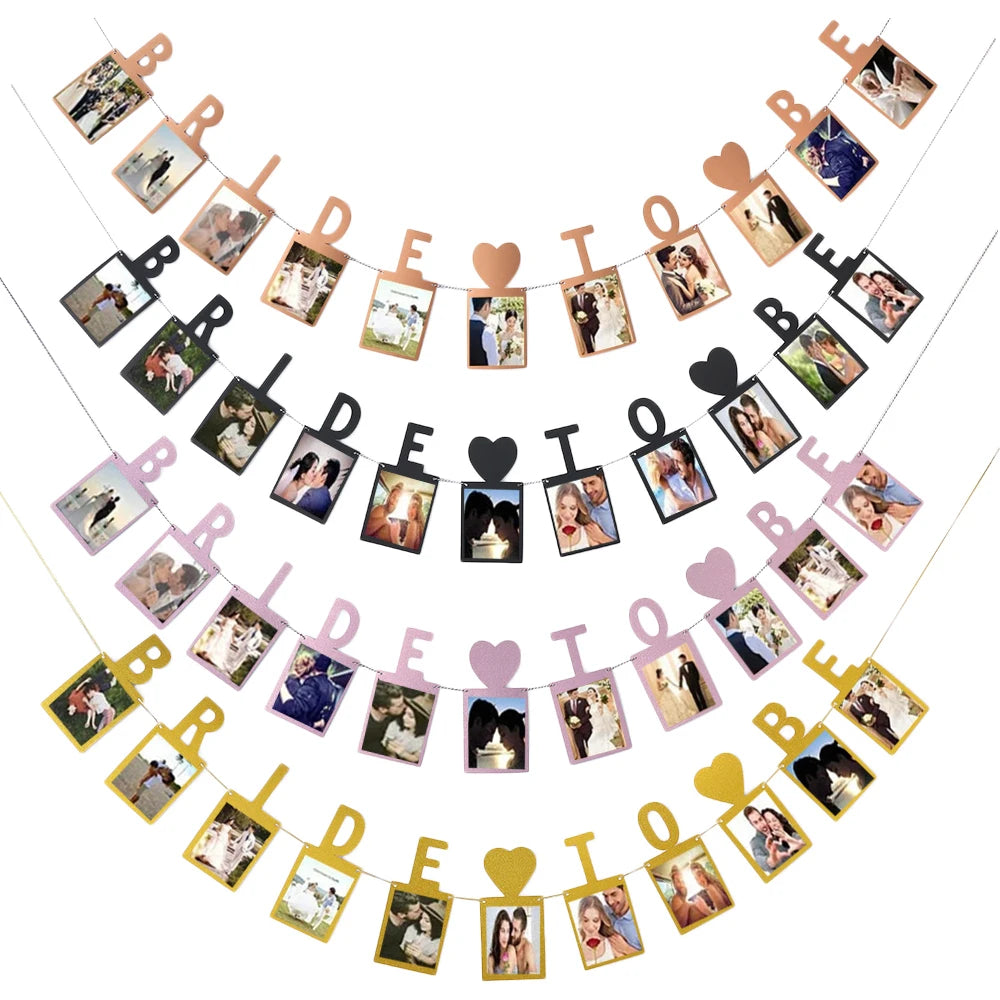 1Set Bride To Be Photo Banner Bachelorette Party Decoration Wedding