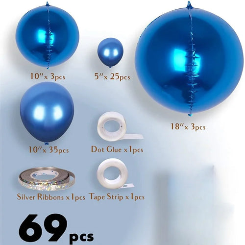 Gold Silver 4D Metallic Balloon Arch Garland Kit Wedding Graduation