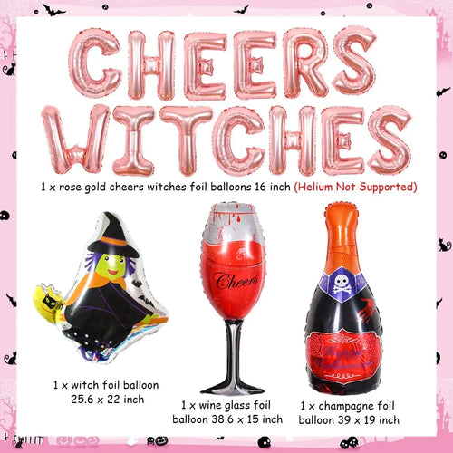 Halloween Bachelorette Party Decorations for Women, Black Cheers,