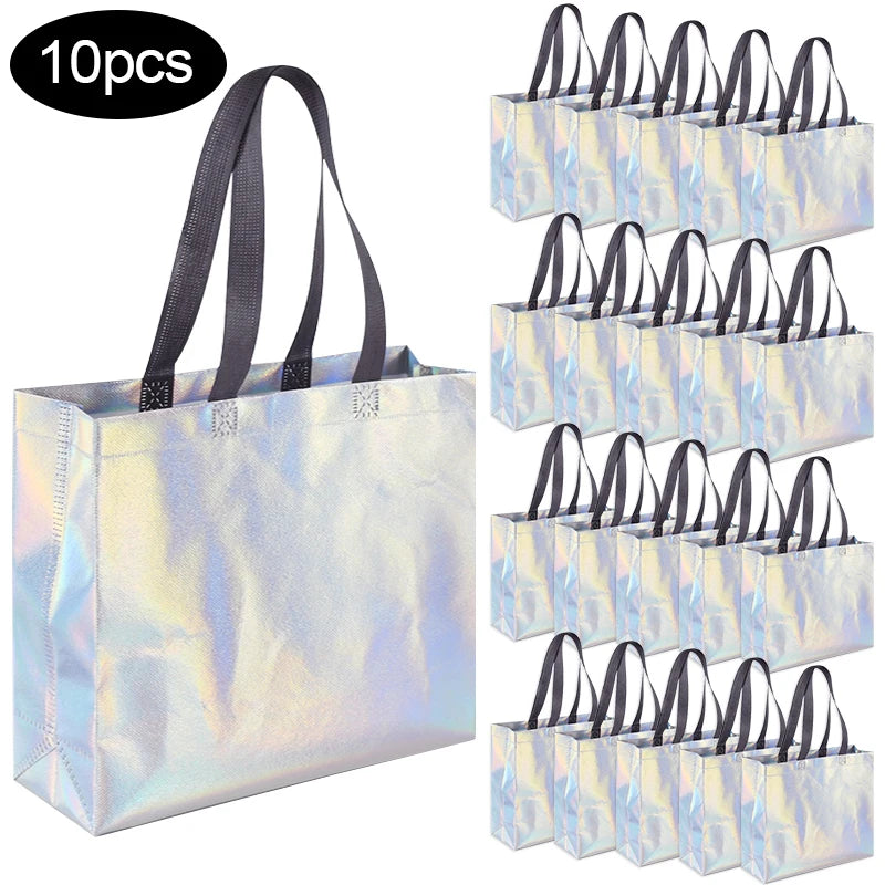 1/5/10Pcs Iridescent Gift Bags for Wedding Birthday Party Christmas