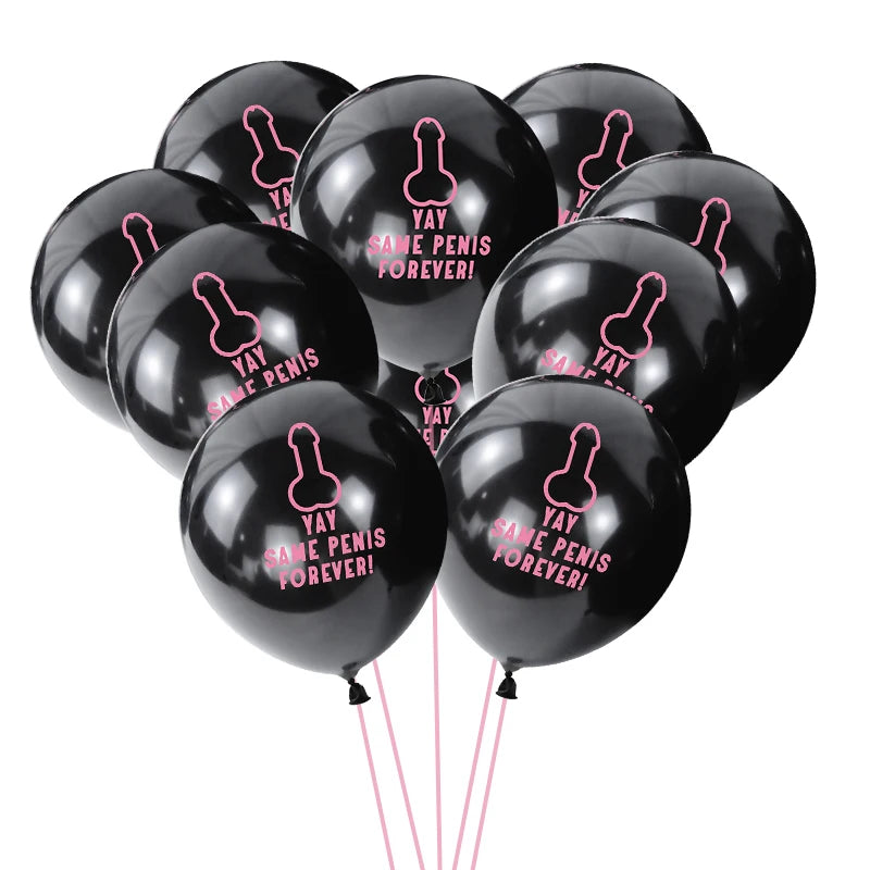 5/10pcs 10inch Same Penis Forever Balloon Bridal Shower Gold Penis