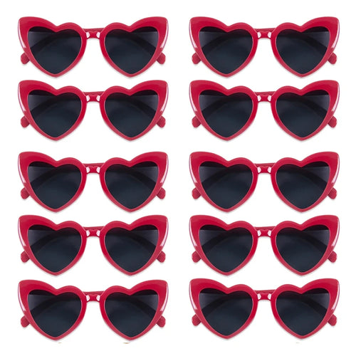 10pcs Bachelorette Party Sunglasses Black White Pink Square Heart