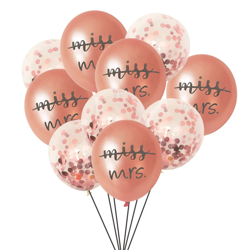 Rosegold Miss To Mrs Latex Confetti Balloons Wedding Decoration