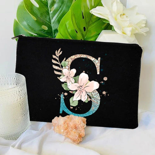 Gradient Initial Makeup Zipper Bags Fashion Travel Toilet Lipstick