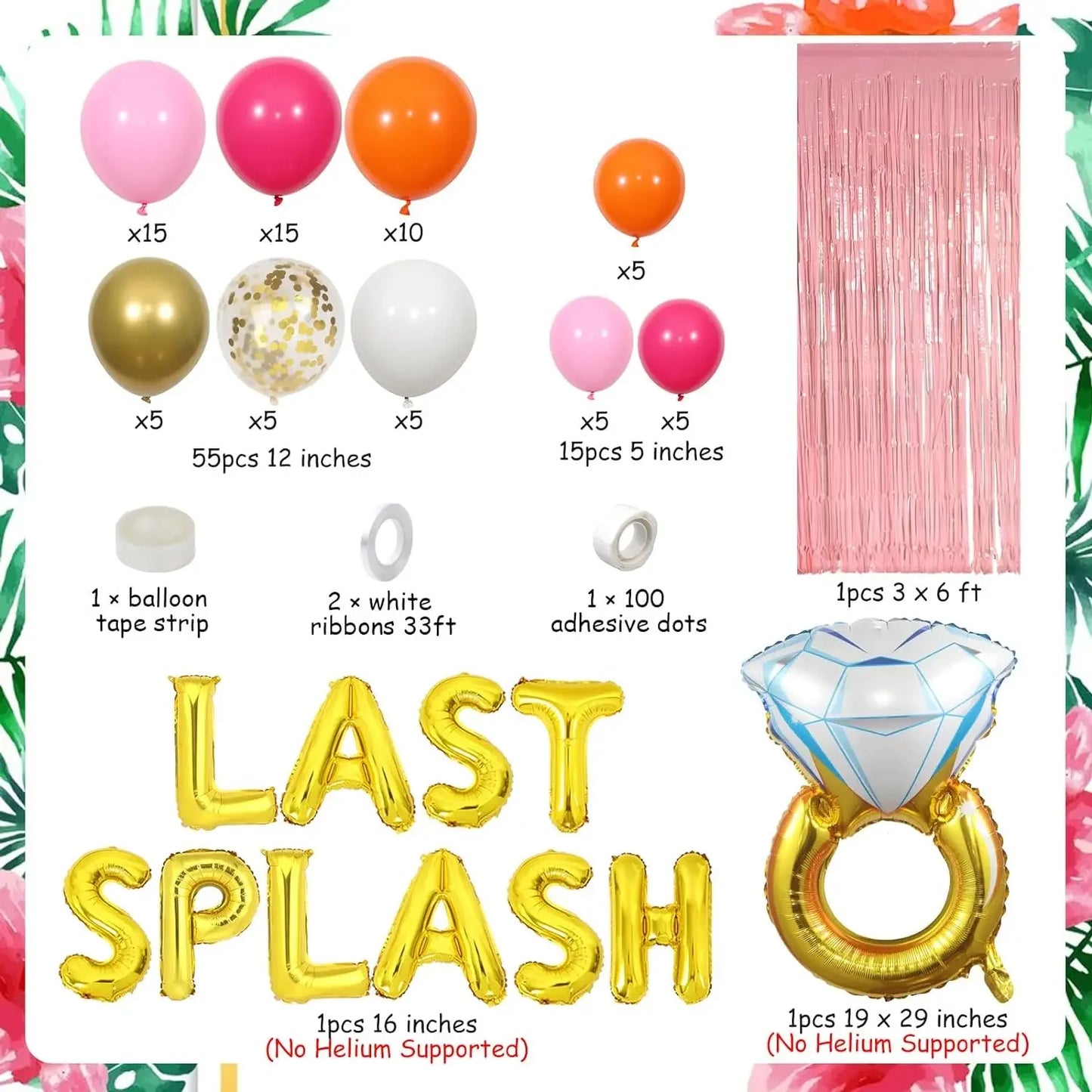 Last Splash Bachelorette Decor Girl Fringe Curtain Backdrop Diamond
