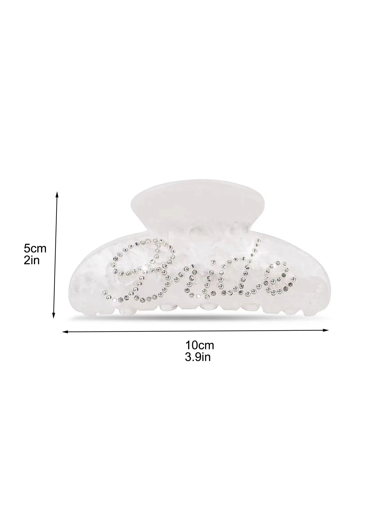 1 Pcs Bride Hair Claw Clip,White Acrylic Hair Clip,Rhinestone Bride