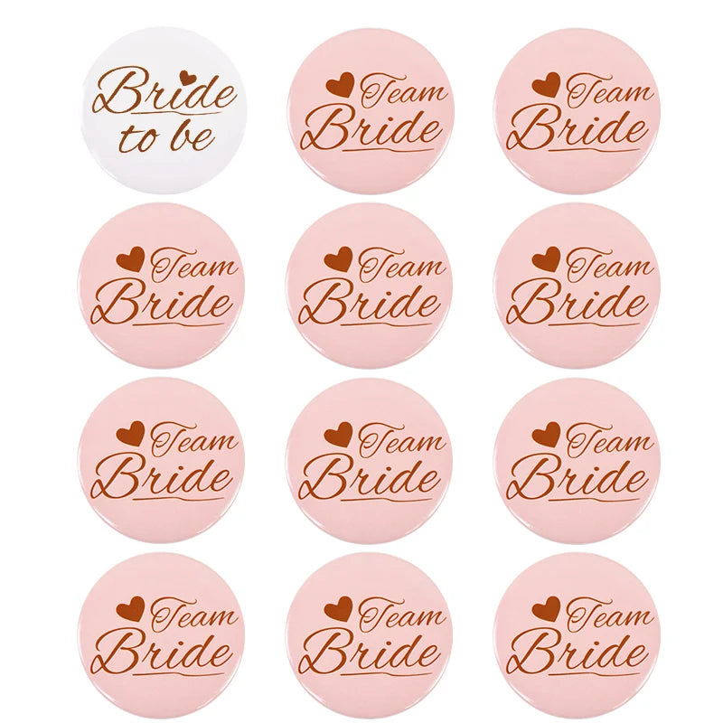12/1pcs Bride to be Team Bride Badge for Wedding Bridal Shower