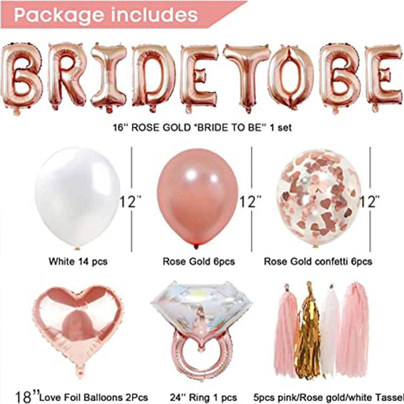 Bachelorette Party Decorations Kits Rose Gold Bridal Shower Party
