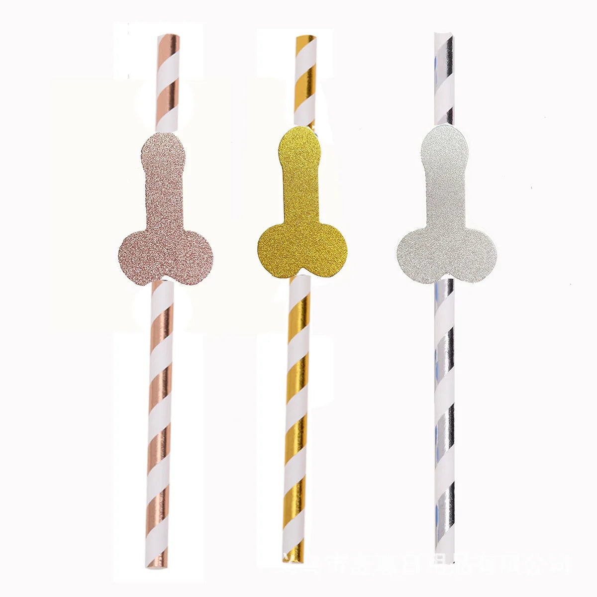 20pcs Bachelorette Party Penis Straws Paper Novelty Nude Dick Drink
