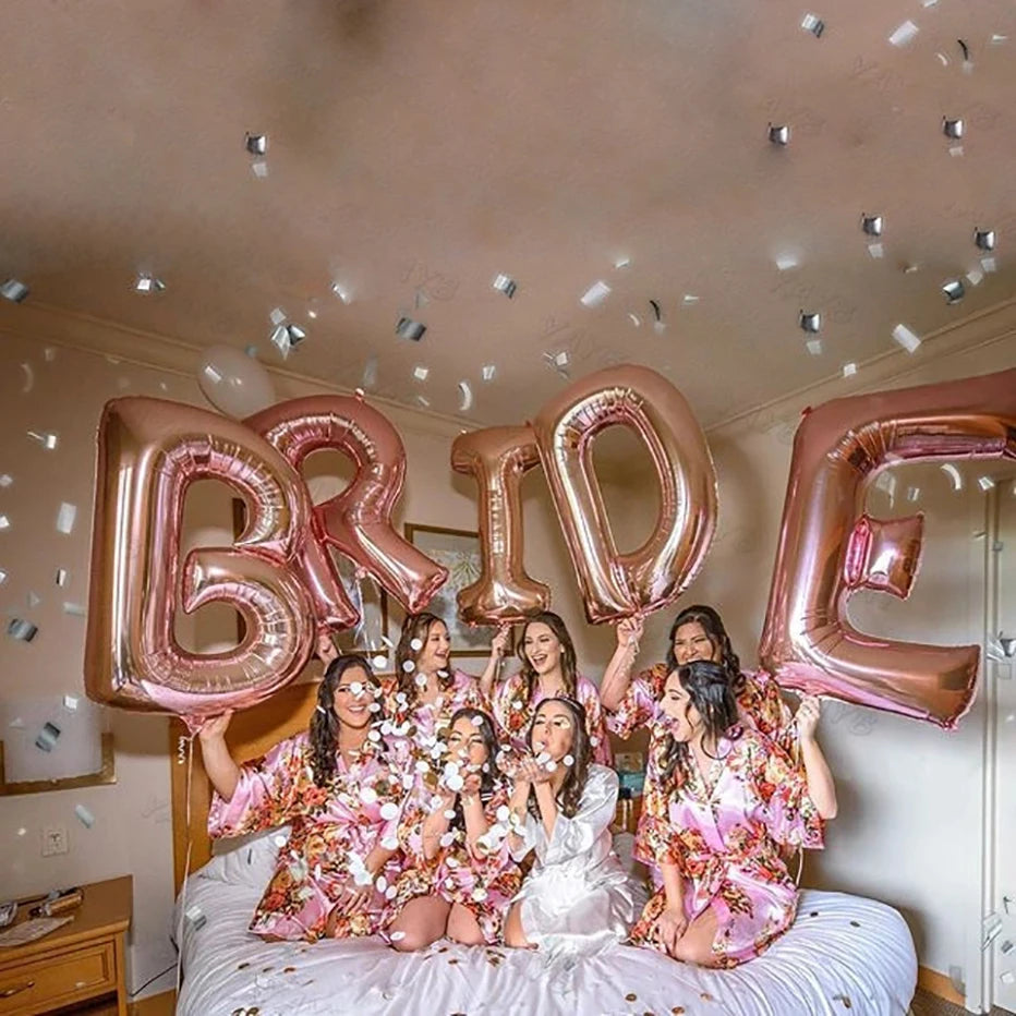 5Pcs Letter Bride Foil Balloons Set Confess Love Air Globos